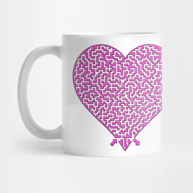 Pink Heart Shaped Maze by gorff